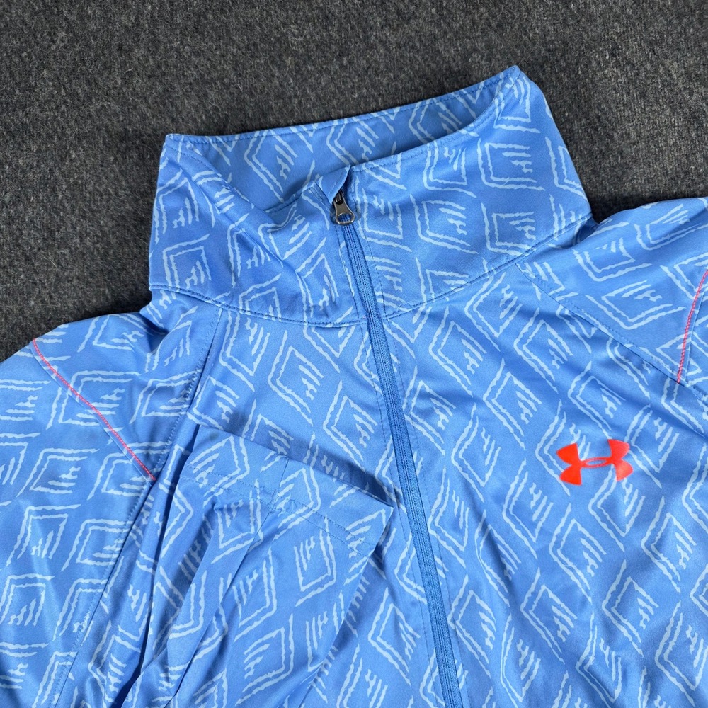 Under Armour Quarter Zip Pullover Mens Large Blue Geometric Iso-Chill 1253195 - Picture 1 of 12